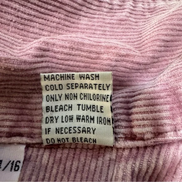 Vintage 90s Pink Corduroy Shacket Distressed Soft Grunge Oversized XL - Picture 8 of 16